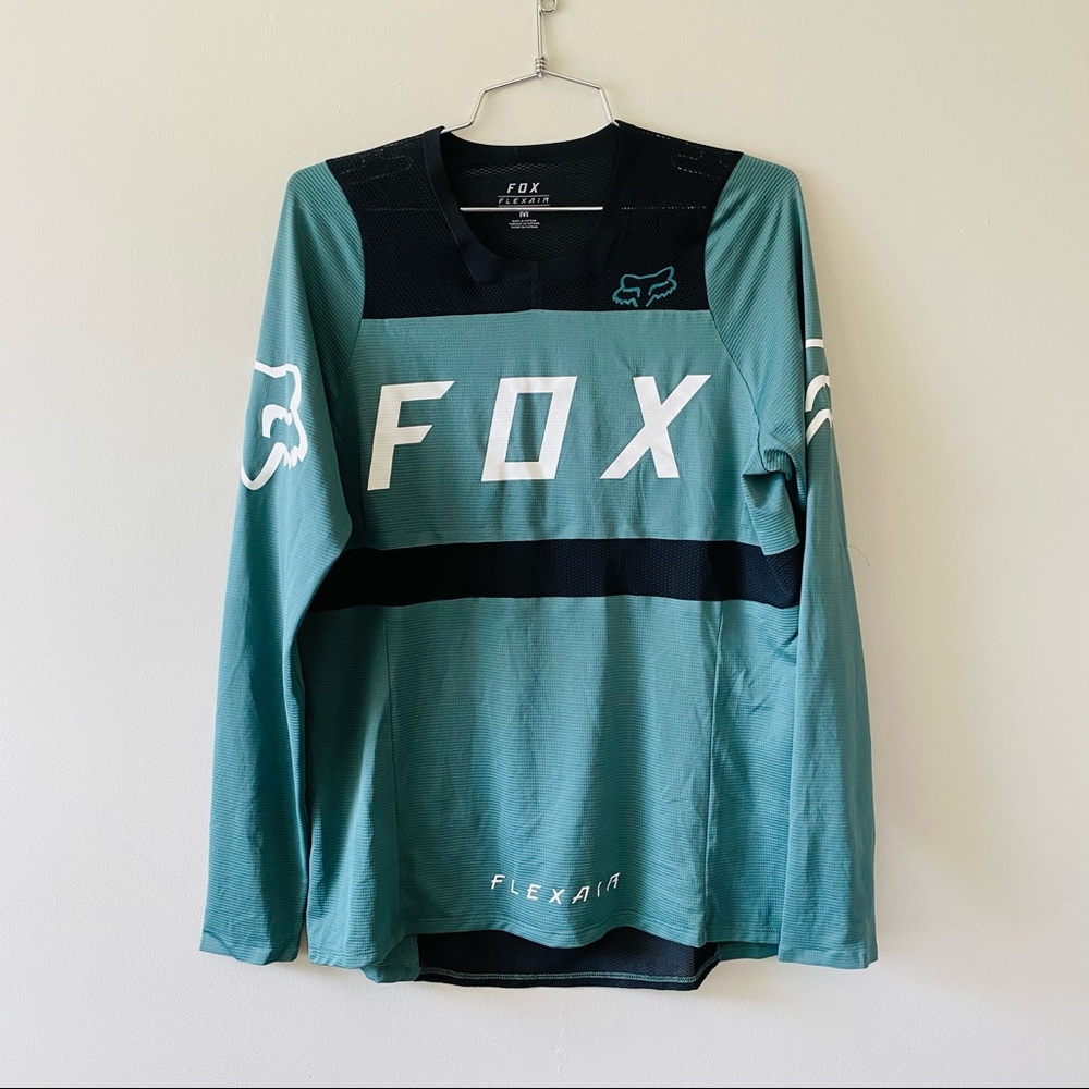 Fox Teal and Black Long Sleeve Mtb Jersey